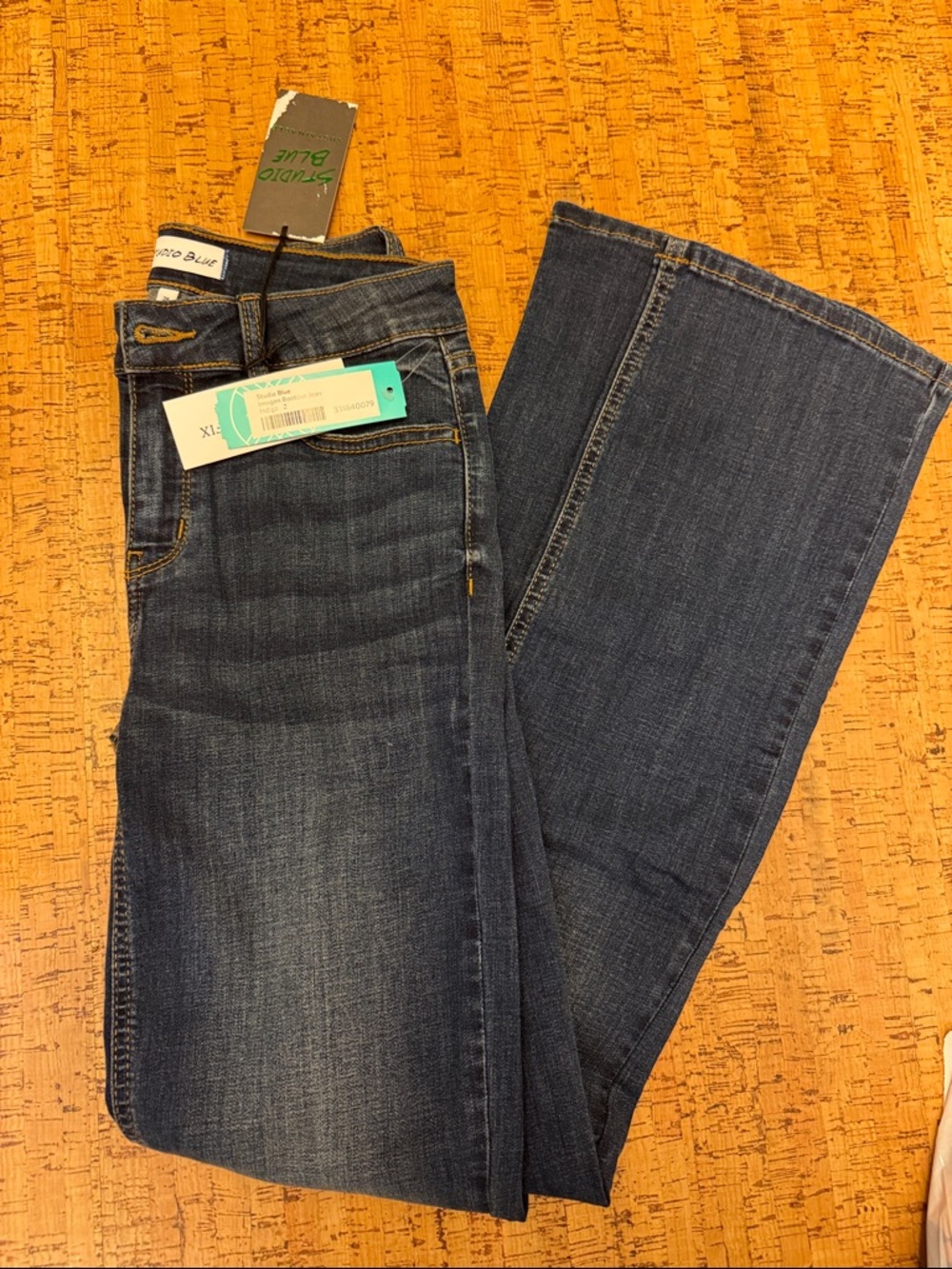 Women's Studio Blue Dark Blue Stretch Bootcut Jeans NWT